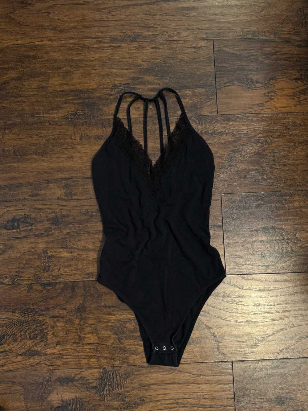 Abercrombie & Fitch Black Lace-Trim Halter Women's Bodysuit